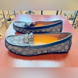 Coach Black and Gray Patterned Loafers